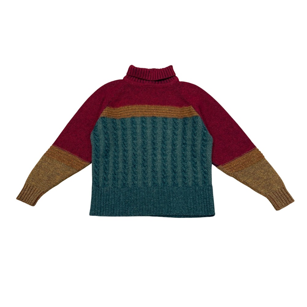 VTG Gaeltarra Ireland Wool Alpaca Cable Knit Sweater M Medium Colorblock Casual